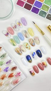 watercolor nailart